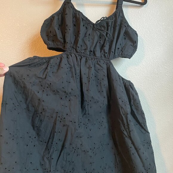 American Eagle Cut Out Dress Mini Liner 100% Cotton Black Sz XL Festival Country - Picture 4 of 9
